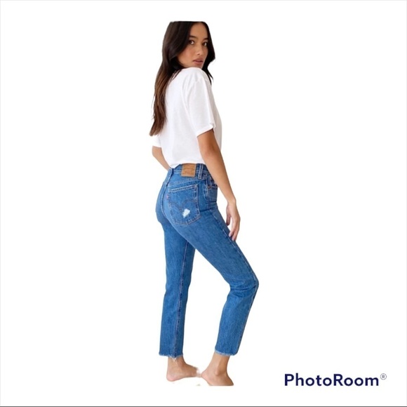 Levi’s Wedgie Straight Jeans 29 | Premium Denim High Rise Button Fly Blue Size 6 - Picture 4 of 14